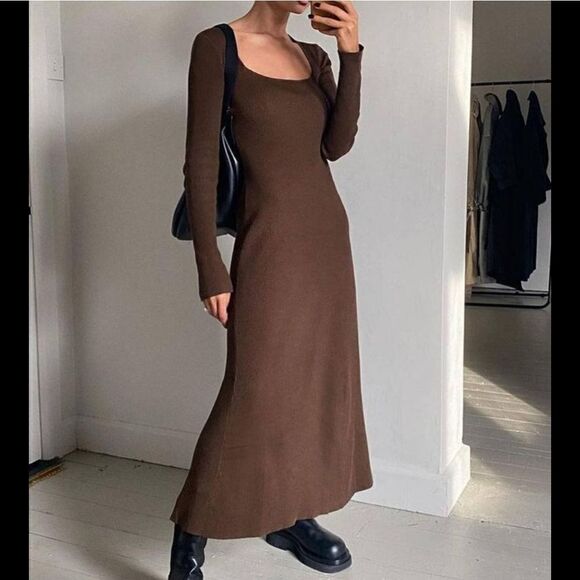 WHO WHAT WEAR COLLECTION Jade Square-Back A-line dress, large - Picture 3 of 8